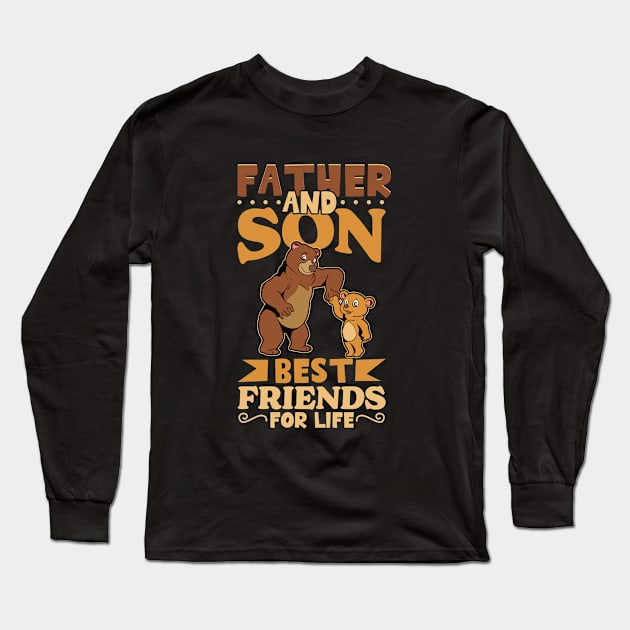 Friends for life - father and son Long Sleeve T-Shirt by Modern Medieval Design